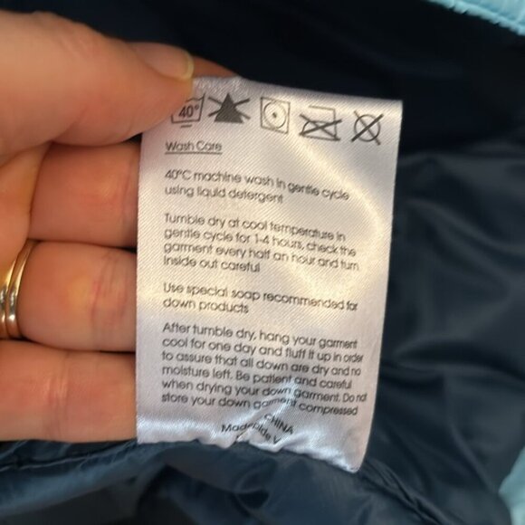 State of Elevenate Goose Down Hooded Puffer Vest Blue Size Small - Picture 6 of 11